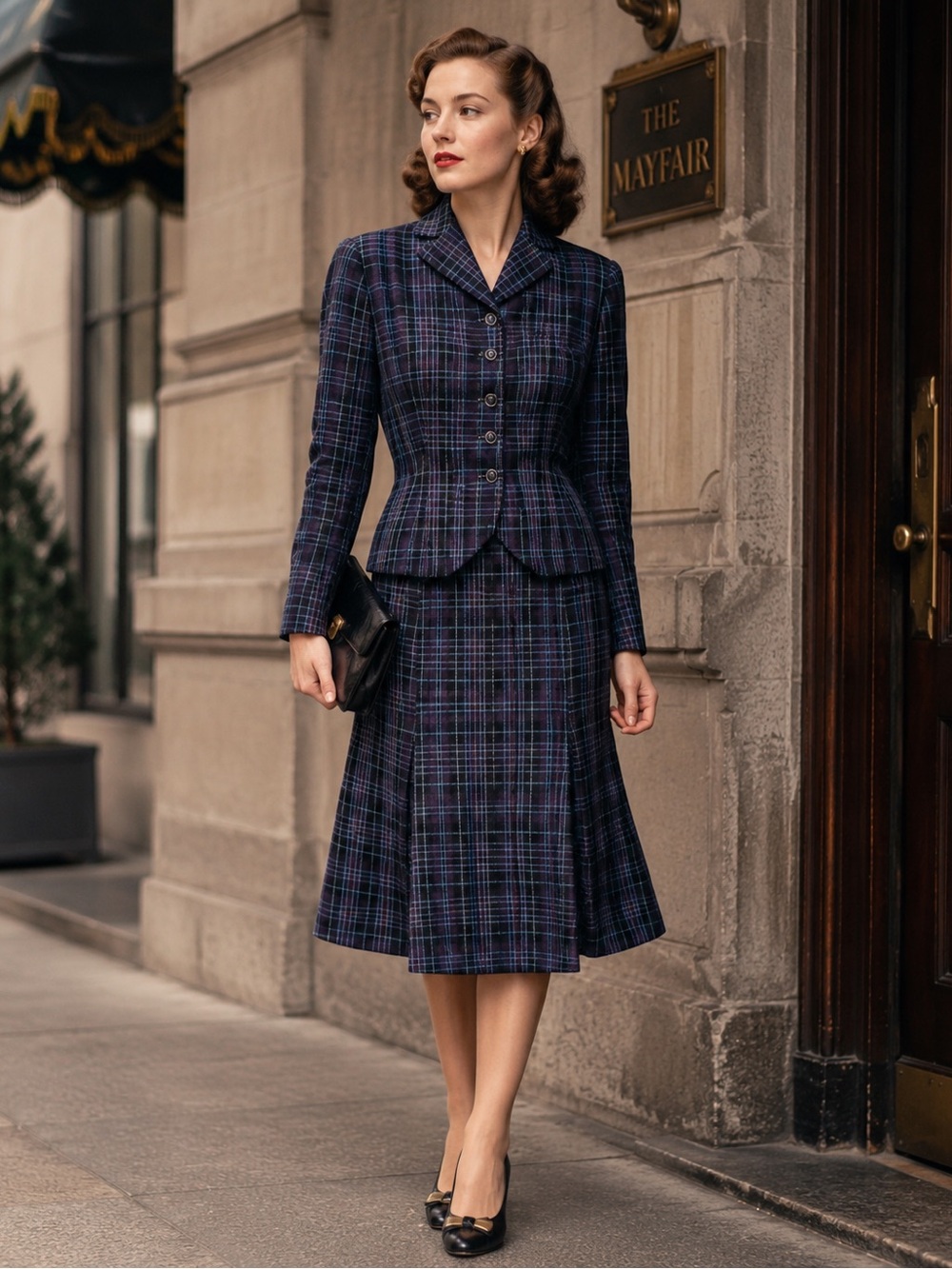 Stunning 1940s Checkered Suit Set